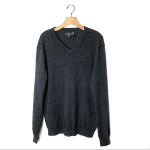 CLUB ROOM charcoal gray cashmere vneck sweater